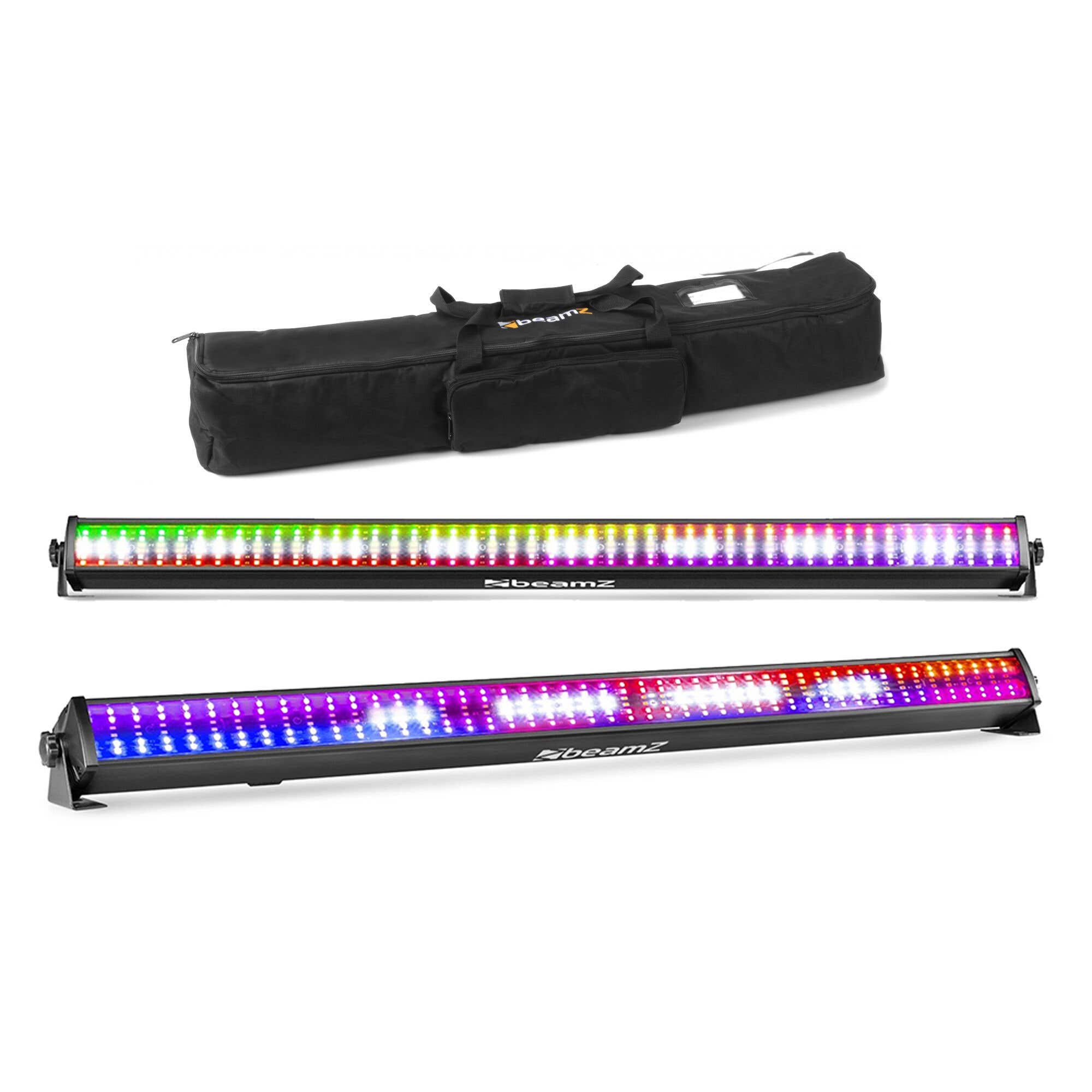 BeamZ set van 2 LCB288 RGBW LED Barren in flightbag - Wash en stroboscoop - 102 cm