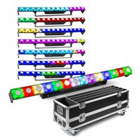 BeamZ set van 8 LCB14 Hybride Sunstrip LED barren in flightcase - WW/RGB met pixel control