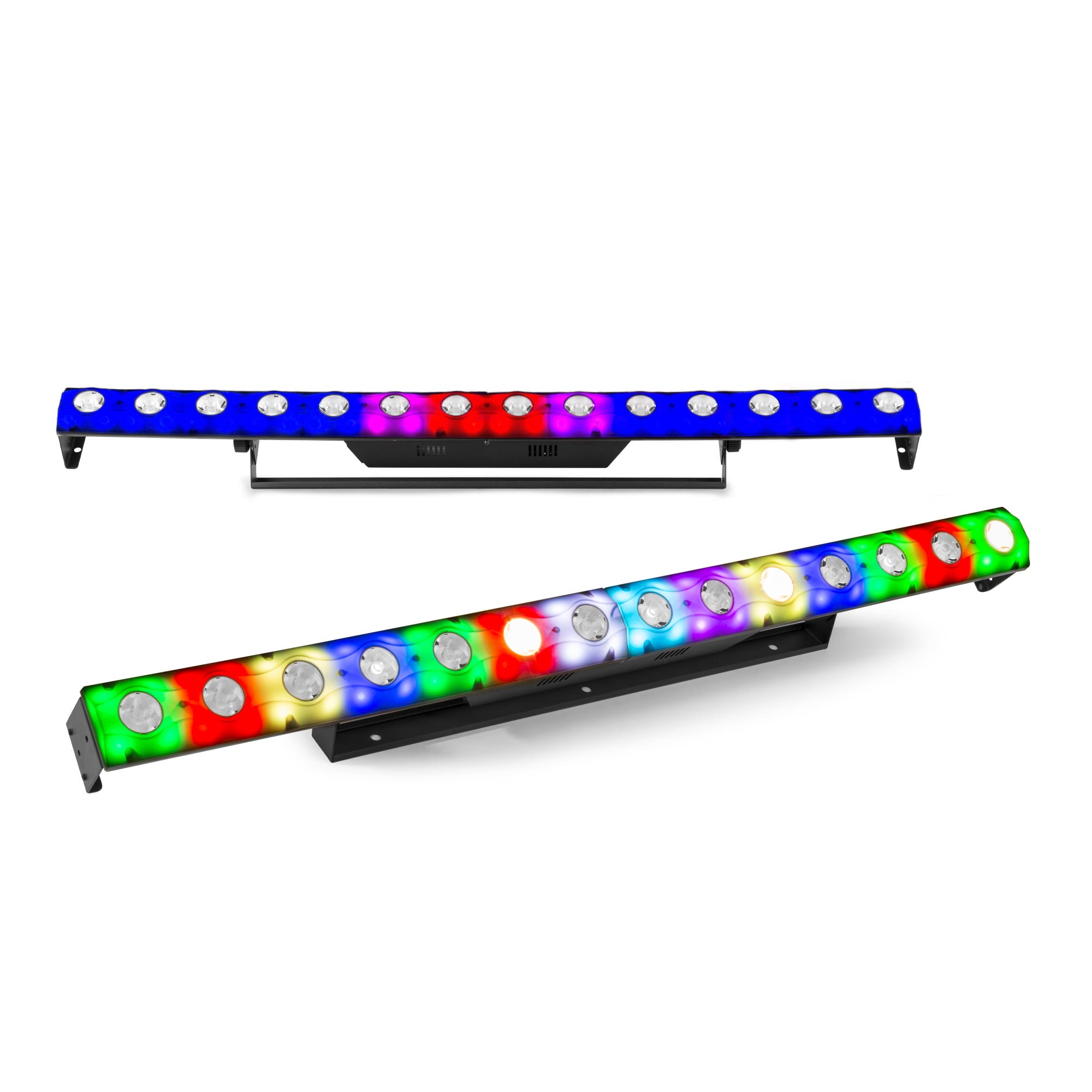 BeamZ set van 2 LCB14C Hybride LED barren - Met 14x RGBW en 56x SMD RGB LED’s - Pixel Control