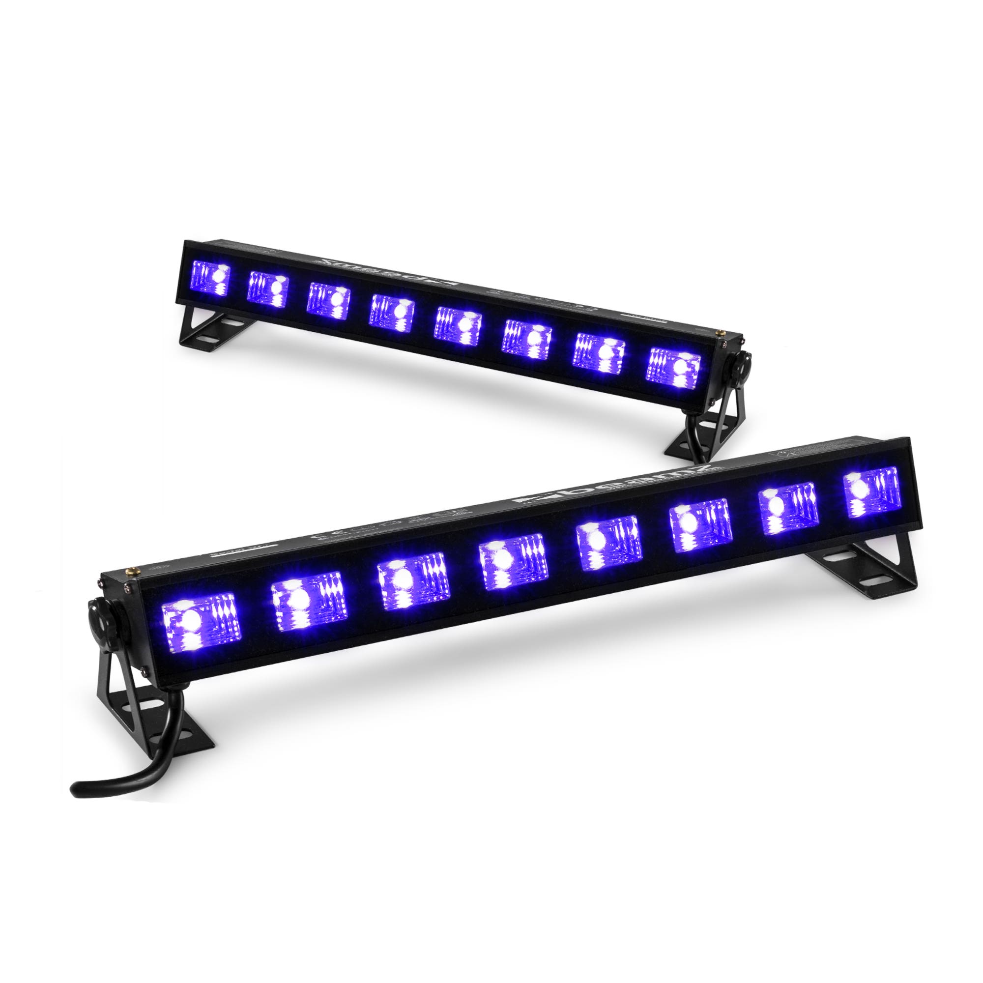 BeamZ set van 2 BUVW83 LED bars met 8 UV / warm white LED's - 30W