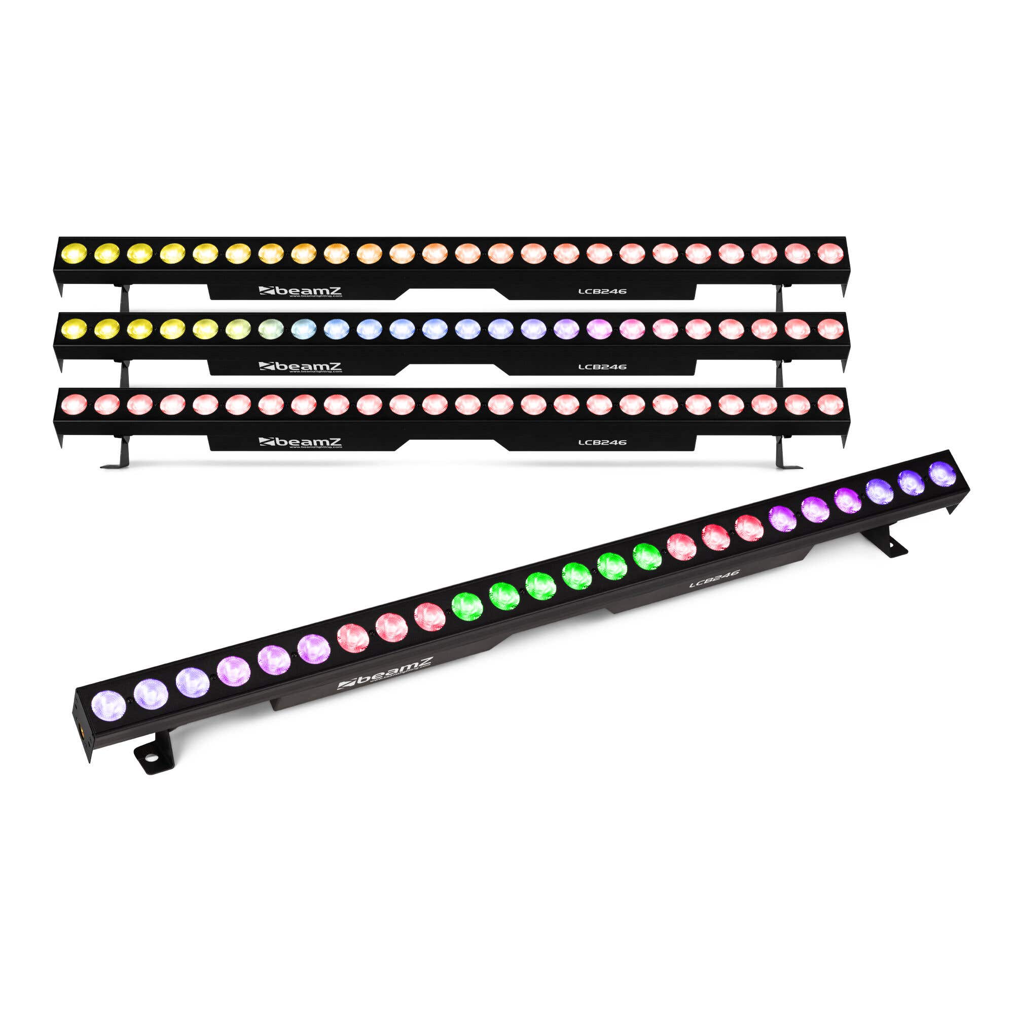 BeamZ set van 4 LCB246 LED Barren met 24x 6W LED’s - RGBAW-UV blacklight bar - 8 bedienbare secties