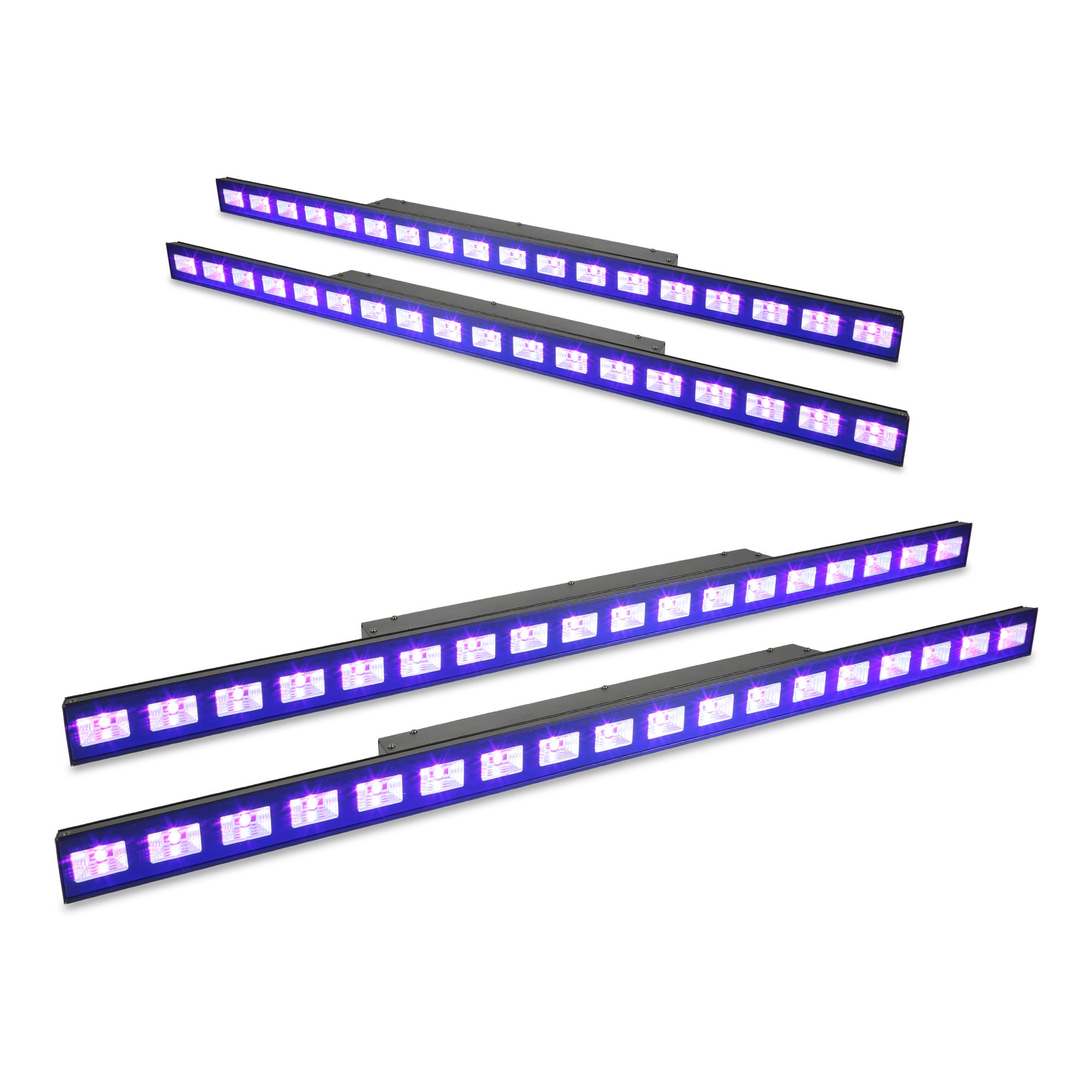 BeamZ set van 4 LCB48 LED Blacklight UV bars - 18x 3W UV LED's