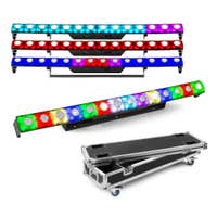 BeamZ set van 4 LCB14 Hybride Sunstrip LED barren in flightcase - WW/RGB met pixel control