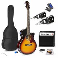 MAX Showkit draadloze elektrische akoestische gitaarset 4/4 - Met accessoires - Sunburst