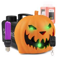 BeamZ Halloween rookmachine partyset - Met opklikbare pompoen - UV blacklight lamp en lichteffecten