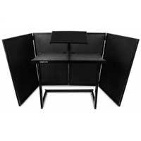 Vonyx Inklapbare DJ Booth voor de mobiele DJ bestaande uit meubel en scherm - Zwart