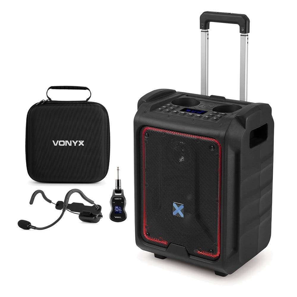 Vonyx SPLASH300 portable speaker met draadloze sport headset - Ideaal voor groepslessen - IPX5