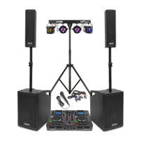 Vonyx VX1050BT mobiele geluidsinstallatie met DJ draaitafel en partybar - 2.2 complete DJ set