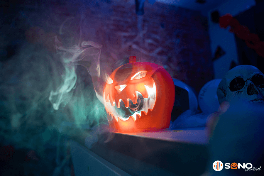 machine à fumée citrouille dans une soirée