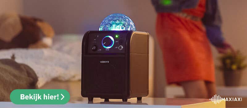 Vonyx SBS50B Karaokeset met microfoon, Bluetooth en lichteffect