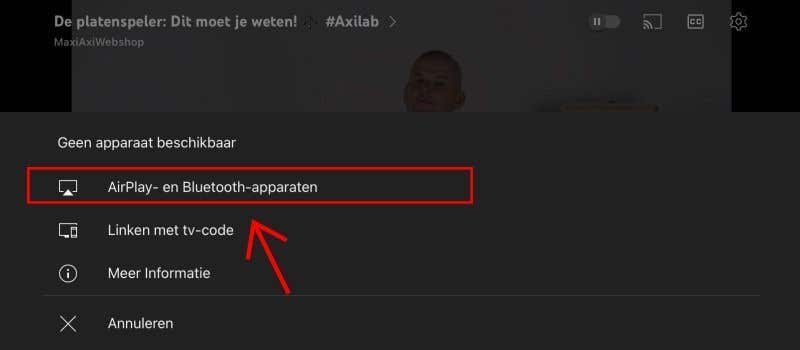 Stap 3: kies voor AirPlay- en Bluetooth-apparaten