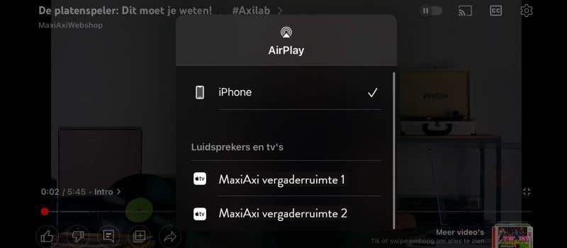 En tot slot moet je het apparaat waarop je wilt streamen selecteren