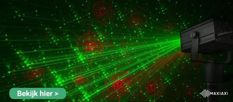 De beamZ Dahib met rode en groene laserstralen en allerlei verschillende patronen en effecten