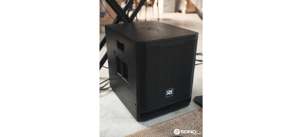 Photo du caisson de basses pendant le test