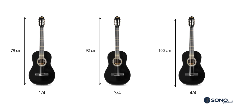 Les différentes longueurs de guitares enfant