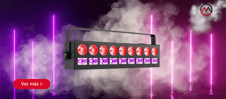 BeamZ LCB99 Barra LED con 9 LED de colores y 9 LED de luz negra