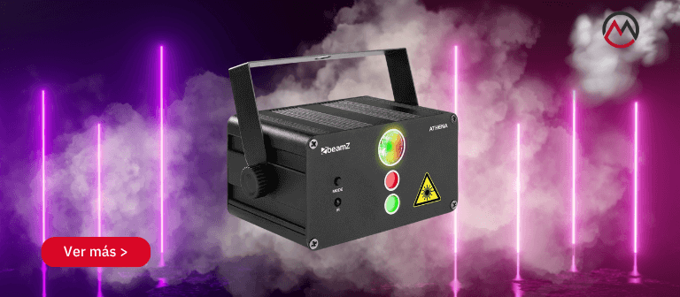 BeamZ Athena láser disco recargable con 2 láseres gobo y LED multicolor