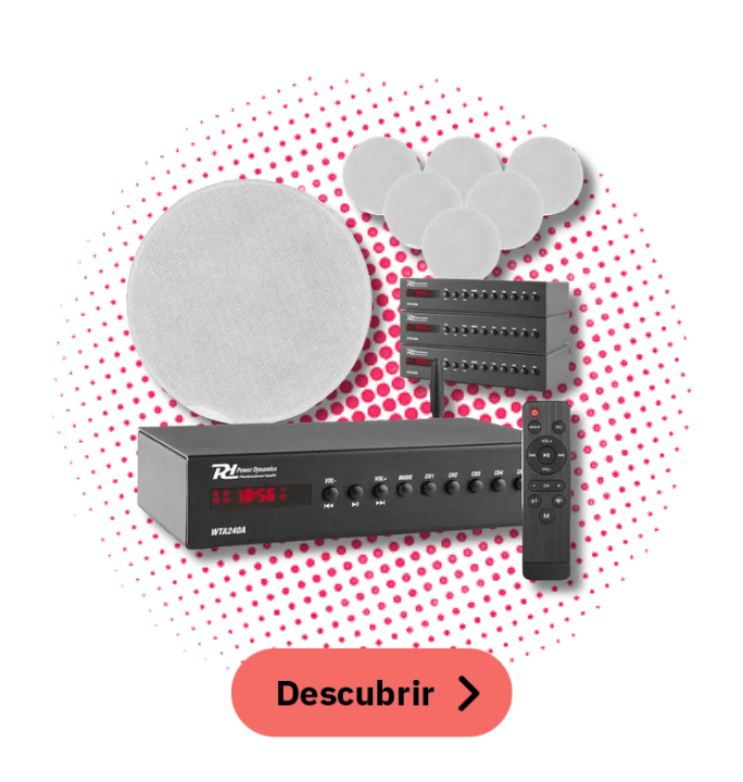 Ver sistema smart WiFi de altavoces de techo multiroom Power Dynamics de 4 zonas