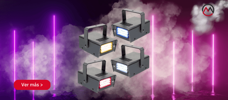 BeamZ BMS24SET - 4x estroboscopio LED - Rojo, amarillo, azul y blanco