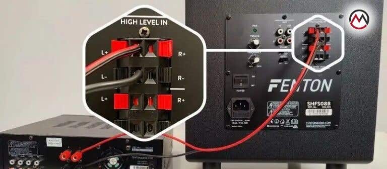 Conecta tu amplificador con tu subwoofer mediante las entradas high level izquierda y derecha