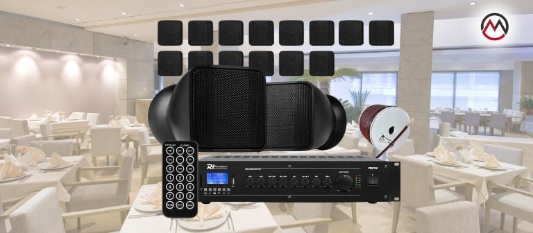  Pack sistema sonido 100V con 16 altavoces 2.5"