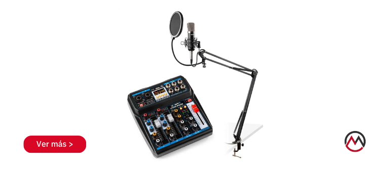 Vonyx CMS400 – Set de inicio de pódcast con mezclador y brazo de micrófono