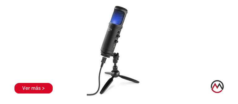 Power Dynamics PCM120 – Micrófono USB con soporte y luz