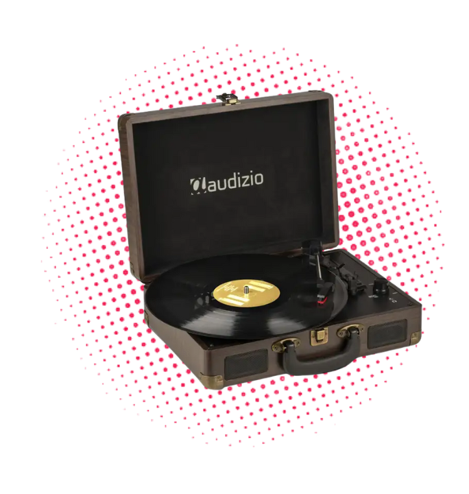 Audizio RP114W - Tocadiscos retro en maleta con acabado madera