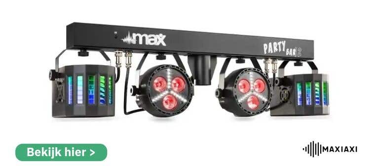 MAX PartyBar12 lichtset - 2x PAR spot met strobe en 2x Derby