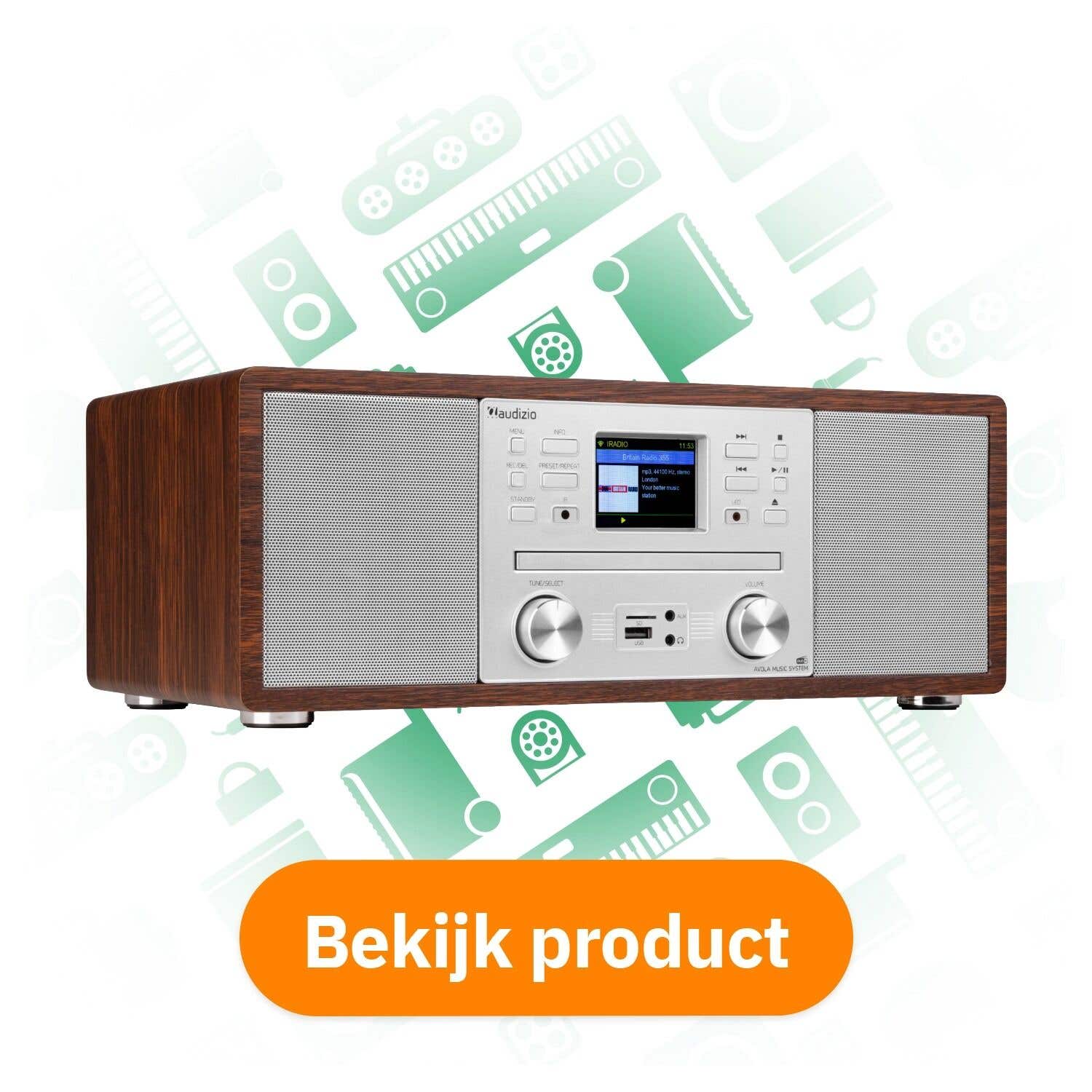 Audizio Avola alles-in-één wifi radio met cd-speler, DAB, FM en Bluetooth – zilver bekijk product