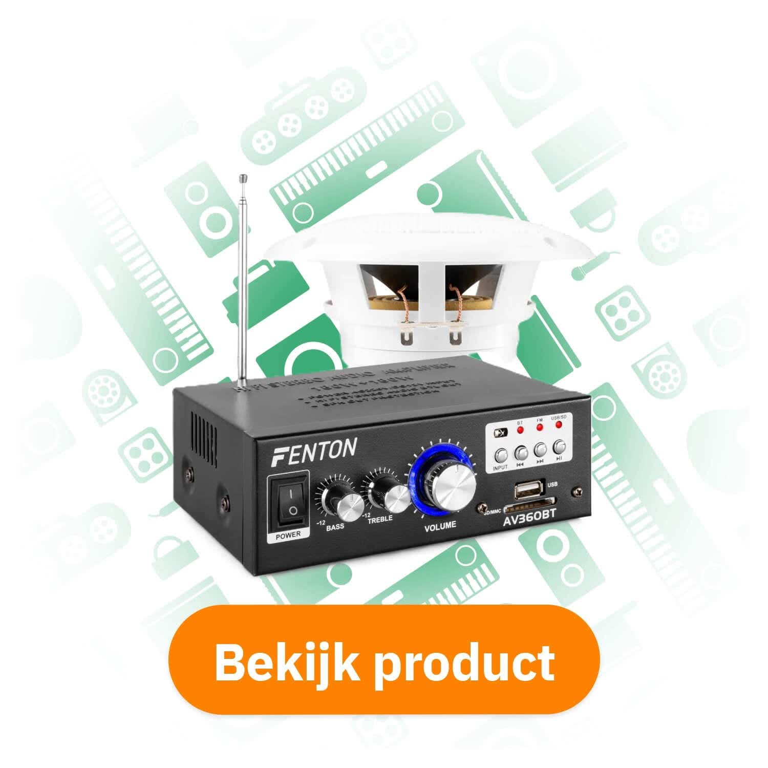 Fenton BS05 badkamer inbouw speakerset met versterker bekijken