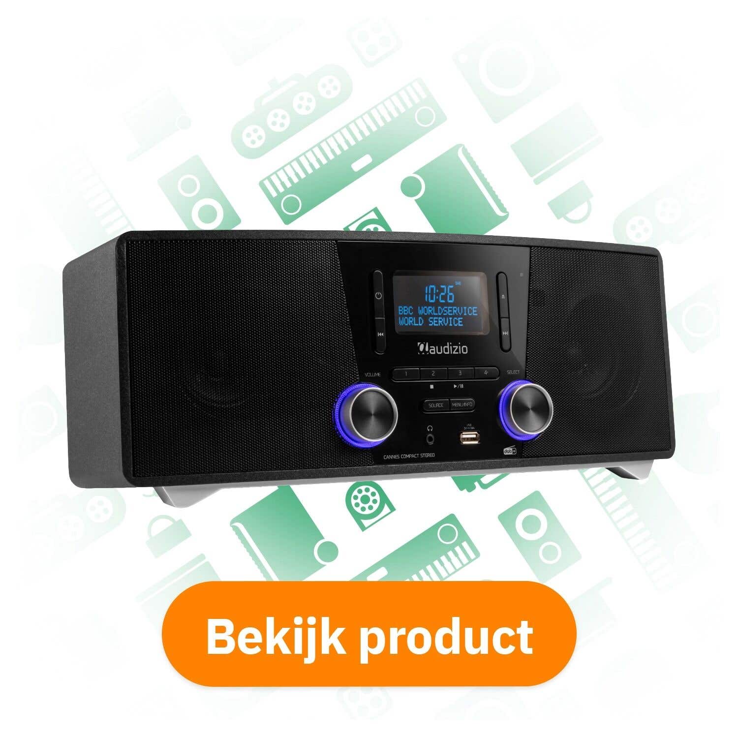 Audizio Cannes stereo FM/DAB+ radio met cd-speler, Bluetooth en MP3 – 120 watt bekijk product