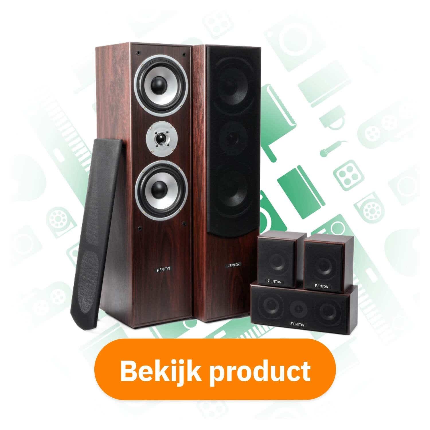 Fenton thuisbioscoop speaker systeem 5-delige set bekijken