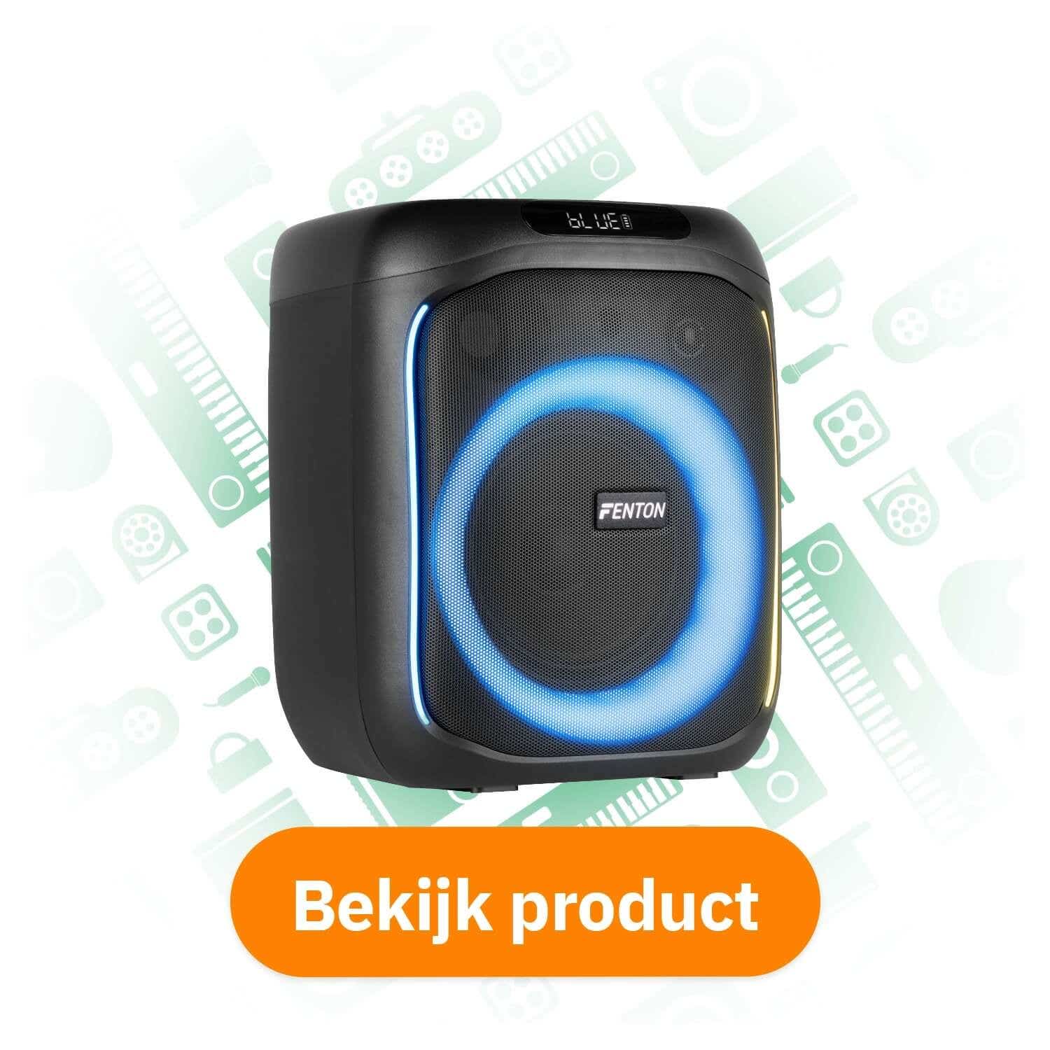 Fenton Track160 portable speaker met Bluetooth - partybox met LED-lichten en oplaadbare accu - 100W bekijk product
