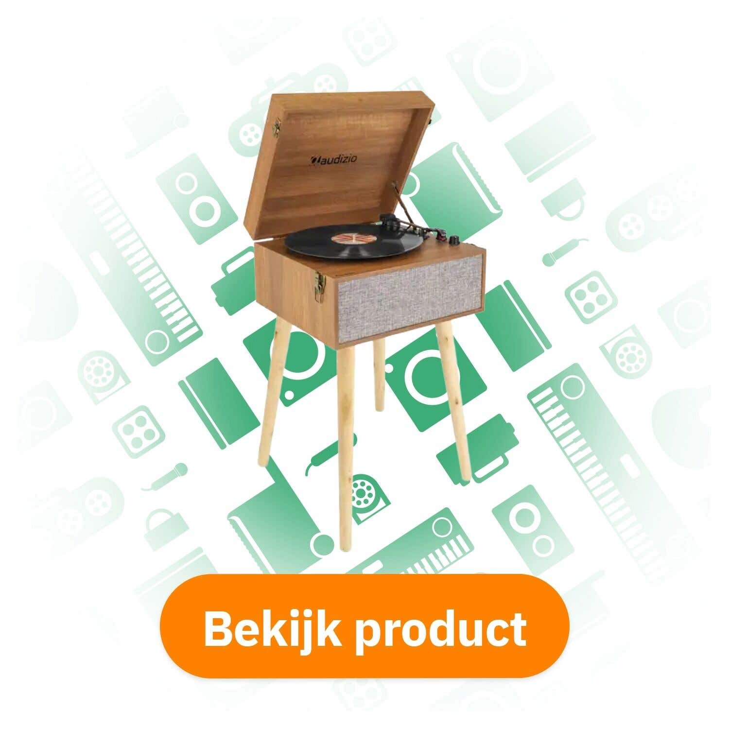 Audizio Fremont retro platenspeler met meubel bruin - bekijk 'm hier