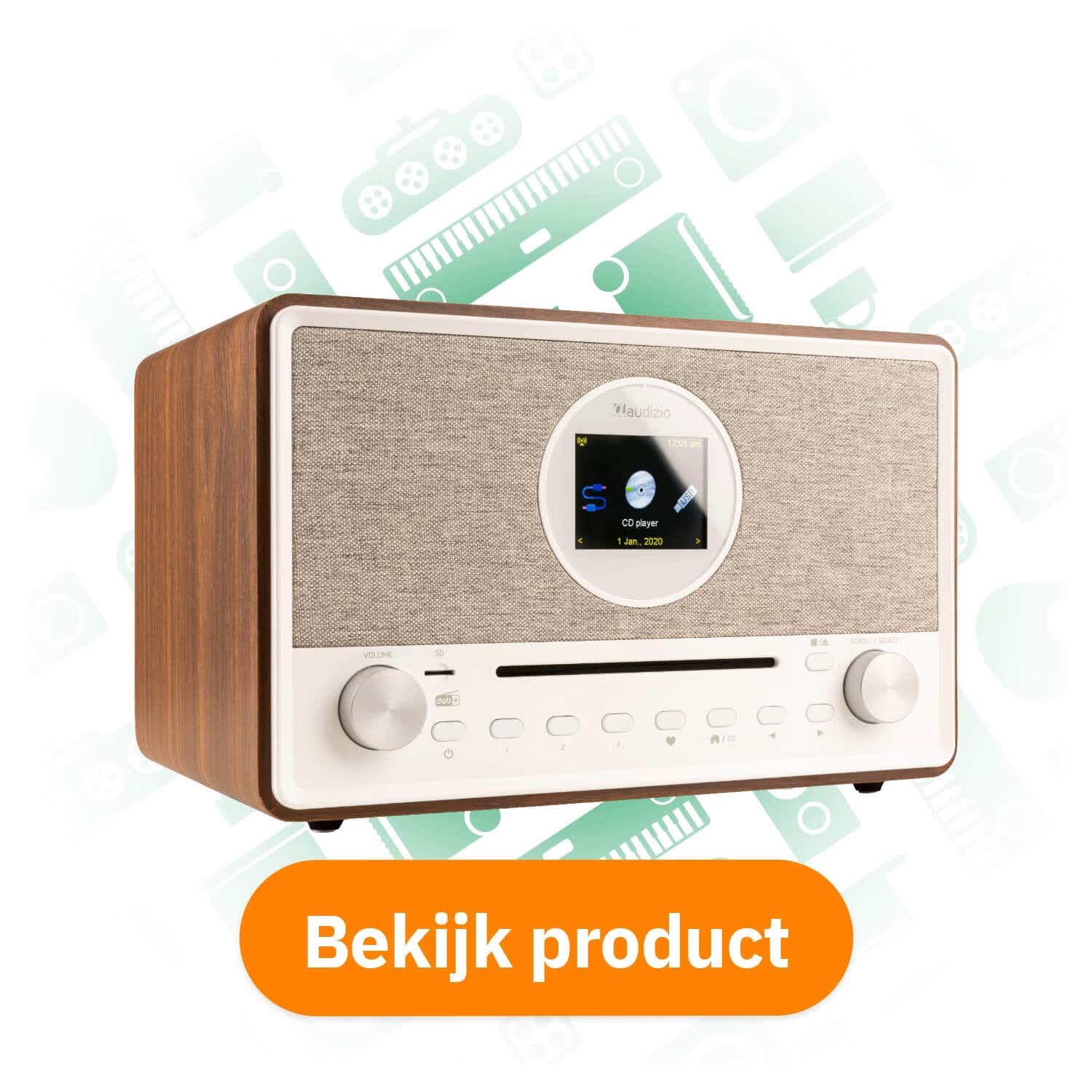 Audizio Lucca stereo DAB radio met cd-speler, internetradio, Bluetooth en mp3-speler ontdekken