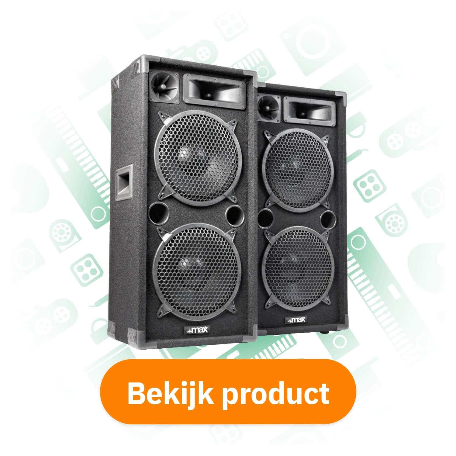 MAX MAX210 2000W disco speakerset 2x 10 inch bekijk product