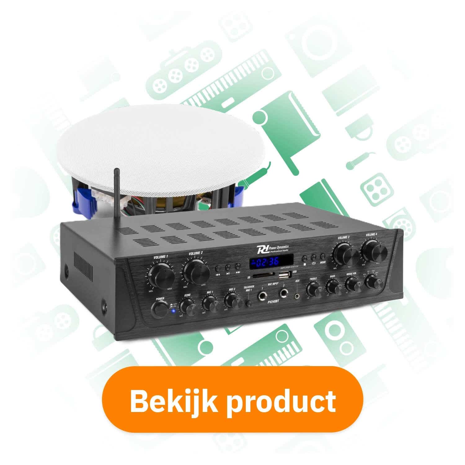Power Dynamics PV240BT 4-zone geluidsinstallatie met Bluetooth bekijken