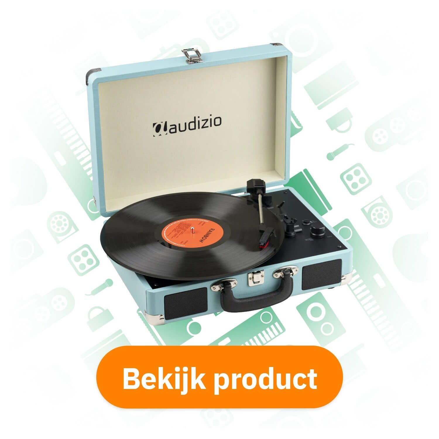 Blauwe Audizio RP116BL retro platenspeler