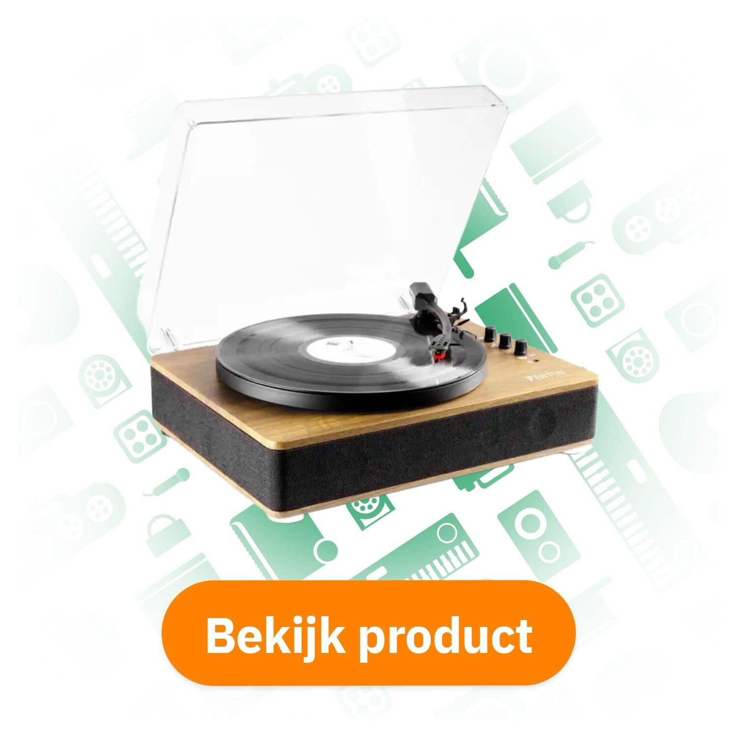 Fenton RP162LW hifi retro platenspeler met Bluetooth en speakers - Hout (Lightwood)