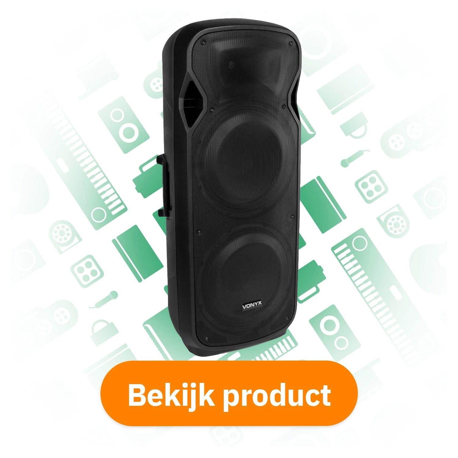 Vonyx AP215ABT actieve speaker 2x 15 inch 1200W met Bluetooth bekijk product