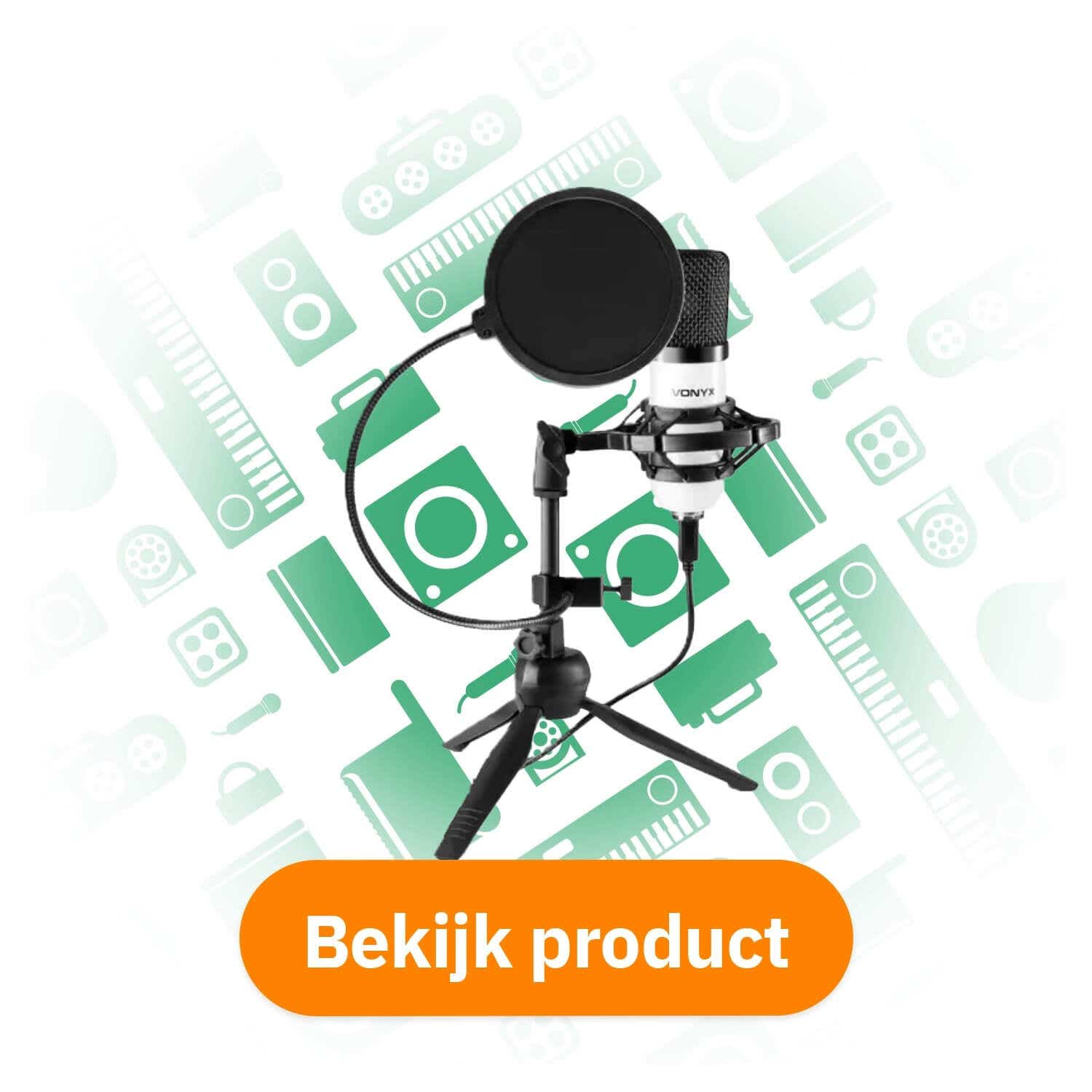 Vonyx CM300W – USB studio microfoon met popfilter bekijken