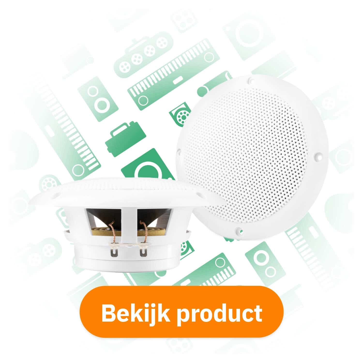 Vonyx MSV65 marine speaker set spatwaterdicht 6,5 inch set 8 Ohm, wit bekijk product