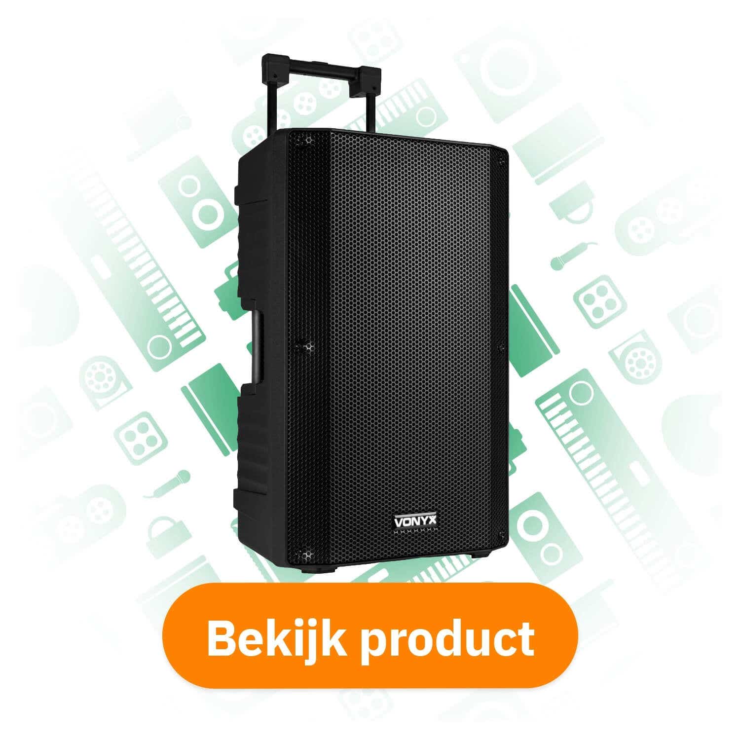 Vonyx VSA700 ABS 15 inch portable speaker met Bluetooth en 2x draadloze microfoon - 1000W bekijk product