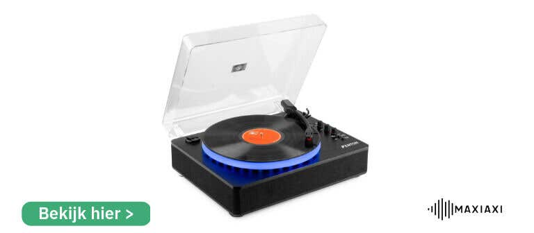 Fenton RP162LED retro platenspeler met Bluetooth in/out - LED-ring