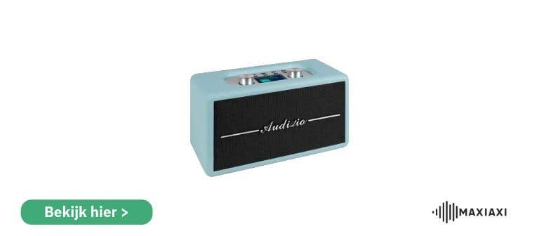 Audizio Tune60 Bluetooth-radio in blauw design — compacte retro speaker met DAB-radio en helder geluid