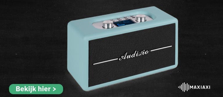 Audizio Tune60 Bluetooth-radio in blauw design — compacte retro speaker met DAB-radio en helder geluid
