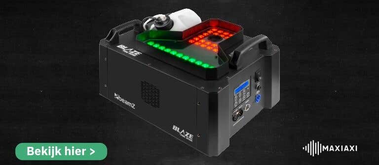 BeamZ Blaze 2200 rookmachine met LED-verlichting — krachtige verticale rookmachine met rode en groene lichteffecten