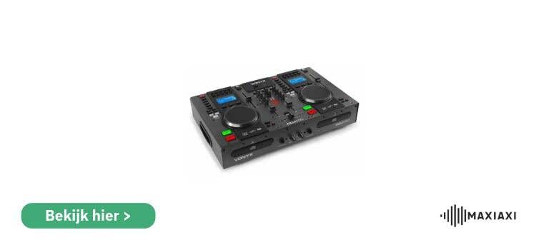 Vonyx CDJ450 dubbele DJ-controller met USB en MP3 — professionele DJ-set met jogwielen, displays en mixerfunctie
