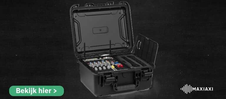 Vonyx VMA106 draagbare mixer in koffer — complete draadloze audiomixer met microfooningang en equalizer